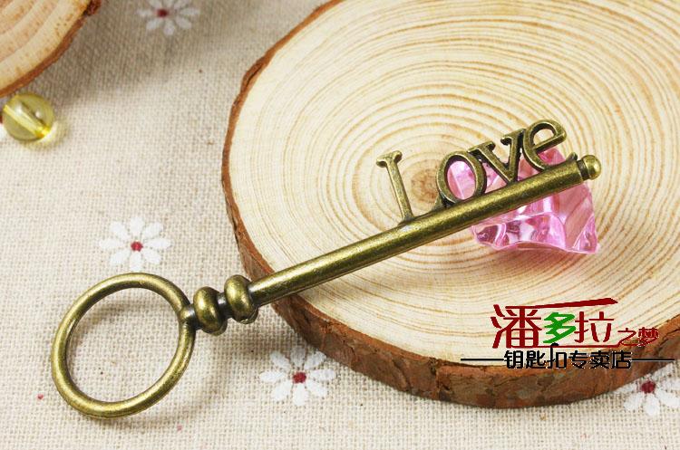 Large number retro key LOVE DIY key buckle creative ornament accessories ladies cute old key hangings