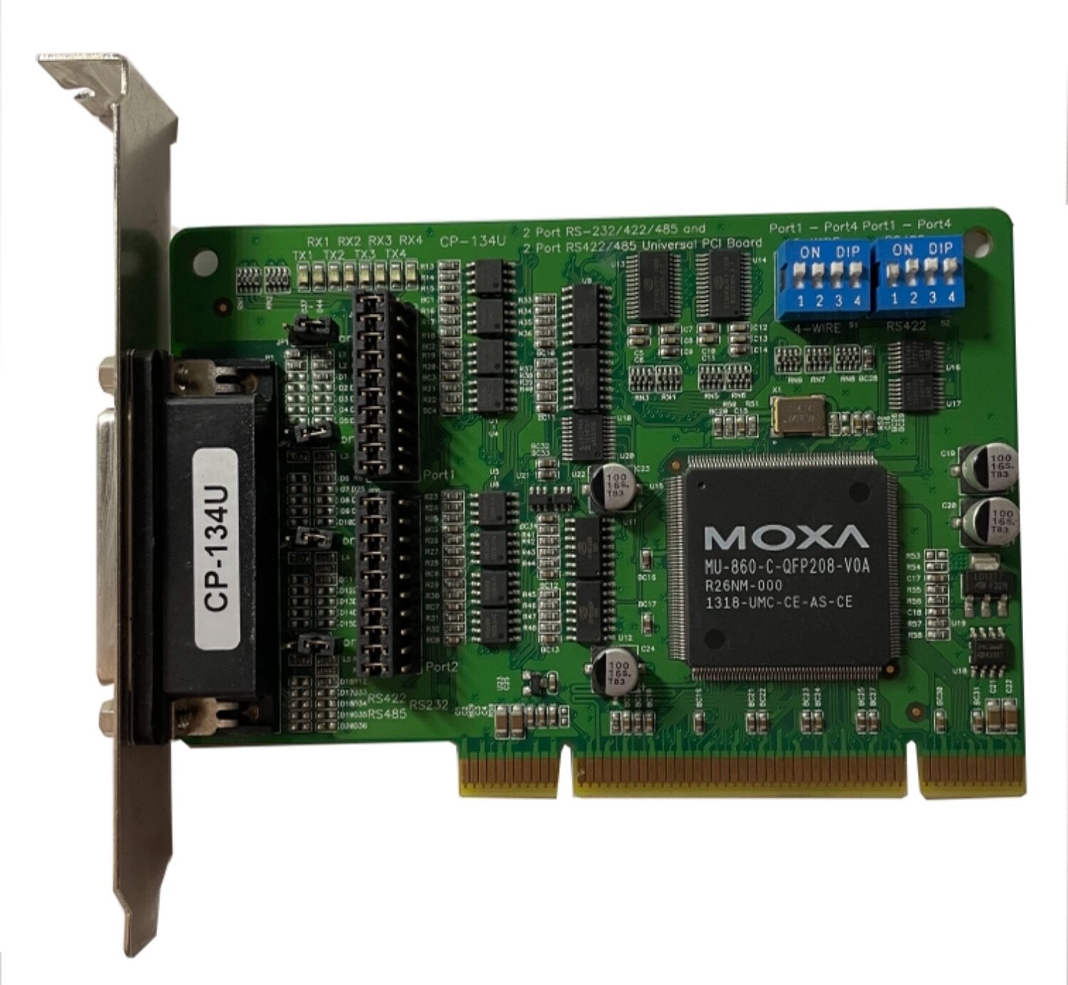 Mosa MOXA CP 134U V2 4-port RS 422 485 PCI multi-serial card physical shooting spot