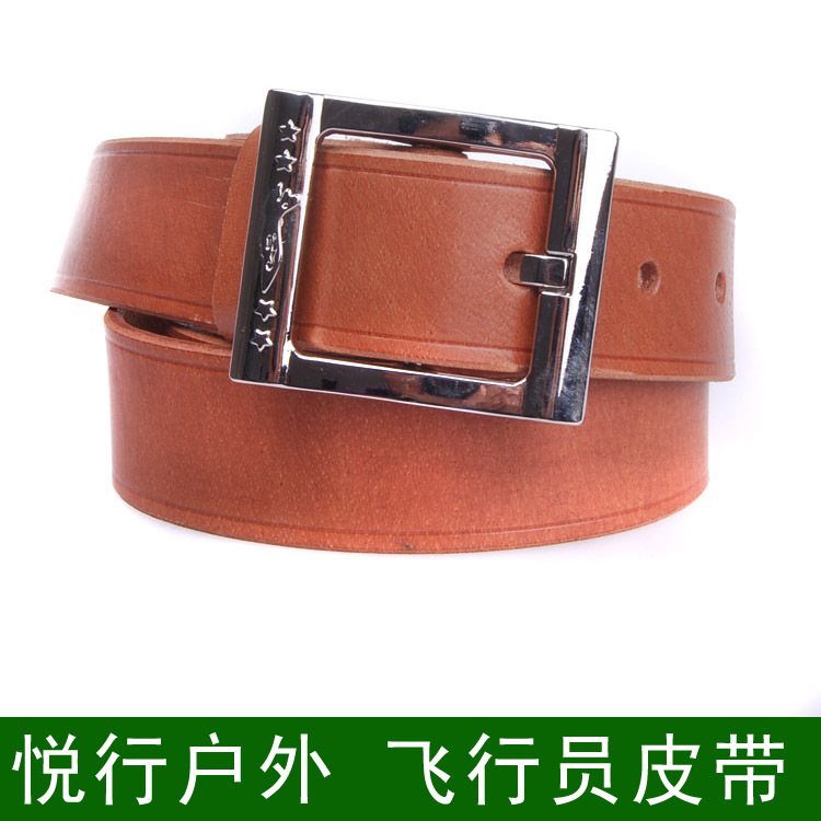 Authentic Pilot Head Layer Pure Bull Leather Belt Men Thickening Genuine Leather Scallopers Leather Strap Black Brown Optional