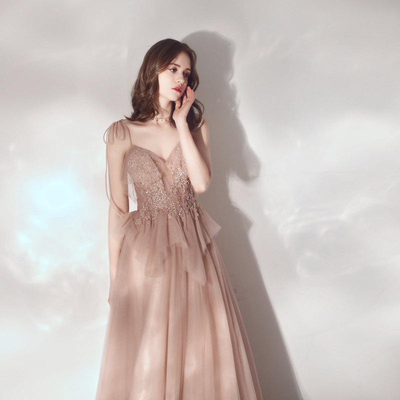 Oli's bridesmaid dress female long skirt 2022 new wedding toast dinner annual meeting host student foreign spirit fairy