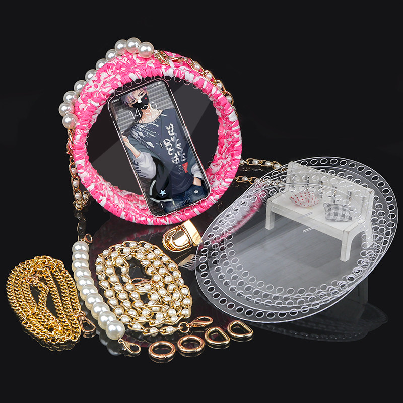 Elegant Wind Congeniale Woven Bag Handwoven Diy Chain Bag Material Acrylic Transparent Slanted Satchel Accessories