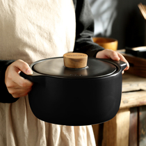 Multi-beauty Japan-style heat resistant ceramic casserole wood top saucepan saucepan soup sand pot soup saucepan home gas gas cooker special