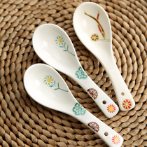 Day-style hand-painted ceramic small spoon Home Porcelain Spoon Soup Spoon for a soup spoon and a small soup spoon Spoon Creativity Cute