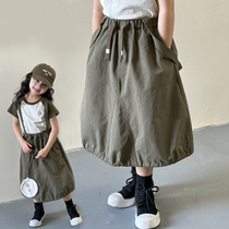 Girl Spring Clothing Dress Dress 2024 New Children Tooling Braces Dress Spring Autumn Style CUHK Child Foreign Air Casual Dresses