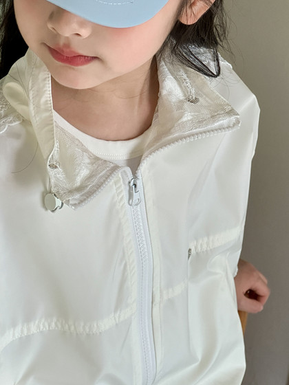 女童春装外套2025新款儿童韩系白色夹克中大童女孩春秋款防晒上衣