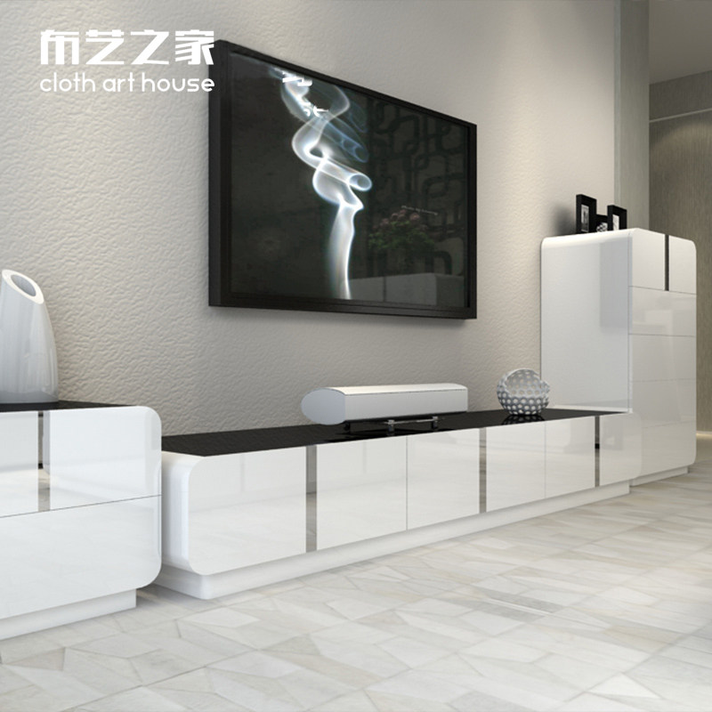 Painted TV Cabinet White Telescopic TV Cabinet Coffee Table Combination Fashion Floor Cabinet Modern Simple TV Cabinet