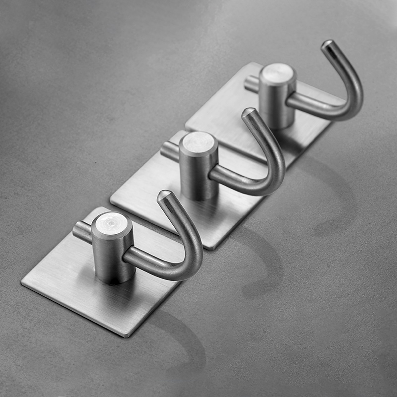 Free Punch Stainless Steel Kitchen Hook Powerful Adhesive Hook Adhesive home wall-mounted wall free of punch hanging clothes hook