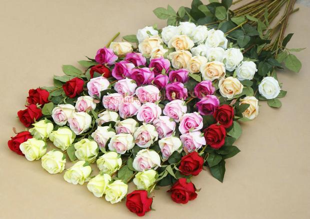 Mô phỏng cao hoa hồng đơn hoa hồng cao cấp nhân tạo nụ hoa giả hoa hồng mô phỏng đơn - Hoa nhân tạo / Cây / Trái cây hoa giả trang trí