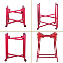 Chinese red cowhide drum performance drum stand foldable universal wheel drum stand vertical iron drum stand gongs and drums war drum dragon drum stand