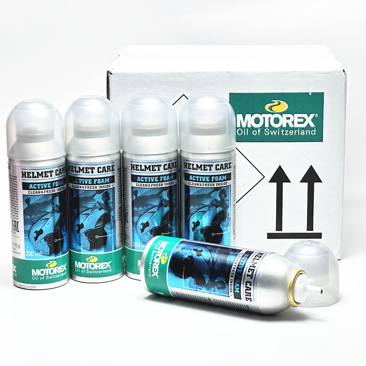 Swiss Motorex Motorcycle Helmet Cleaning Agent Foam Cleaner No-Rinse Antibacterial Dry Cleaning Fragrance Spray