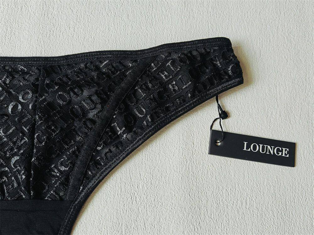 Стринги Женские 欧美轻奢 lounge高级感立体logo刺绣英文中高腰丁字裤小码内裤t裤