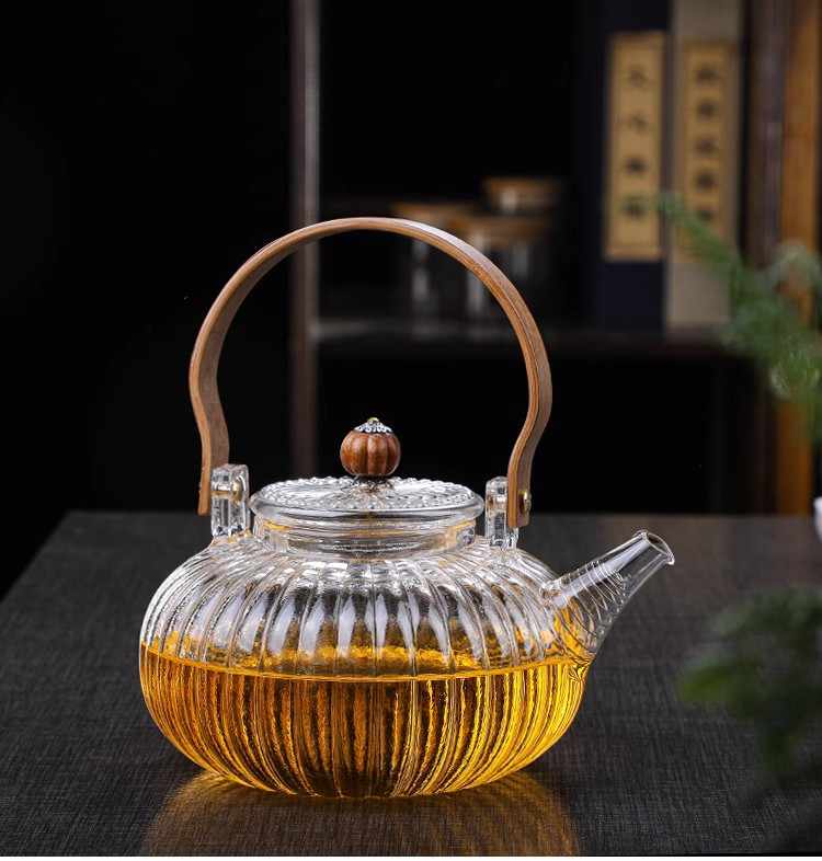提梁南瓜八宝茶壺 酒壺 茶道置物 煎茶道具