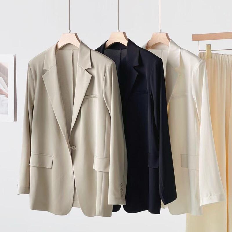 22mm Heavy Crepe Silk Blazer for Women, High-End Commuter Mulberry Silk Women's Blazer