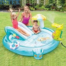 Thickened swimming pool fishing pond inflatable ocean ball pool baby paddling pool baby bath home with slide slide