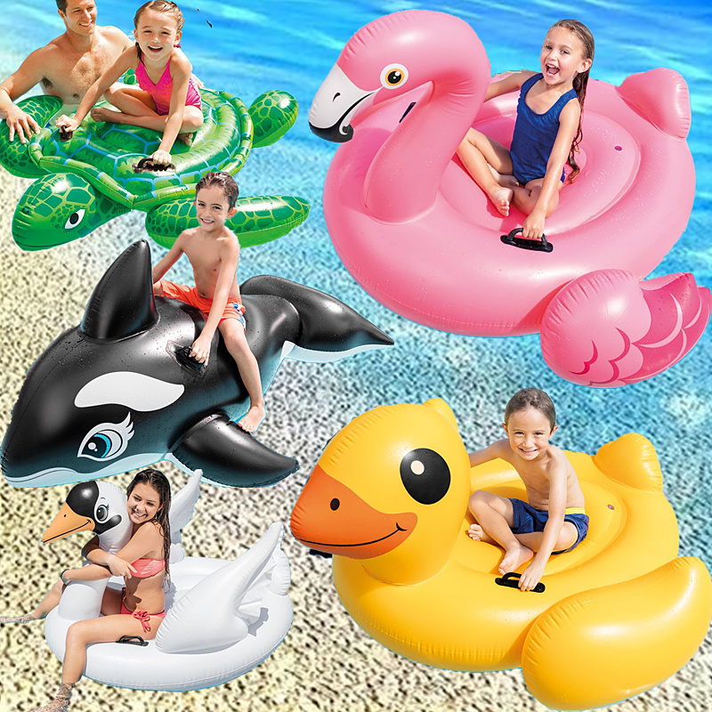 Intex Children's Animal-Shaped Ride-On Toys Dolphin Shark Big Turtle Water Toys Adult Swim Ring Seat Float