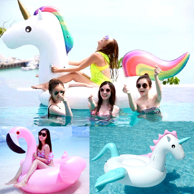 Unicorn Flamingo swimming ring inflatable thickened adult water animal Mount children cute water play cartoon toy