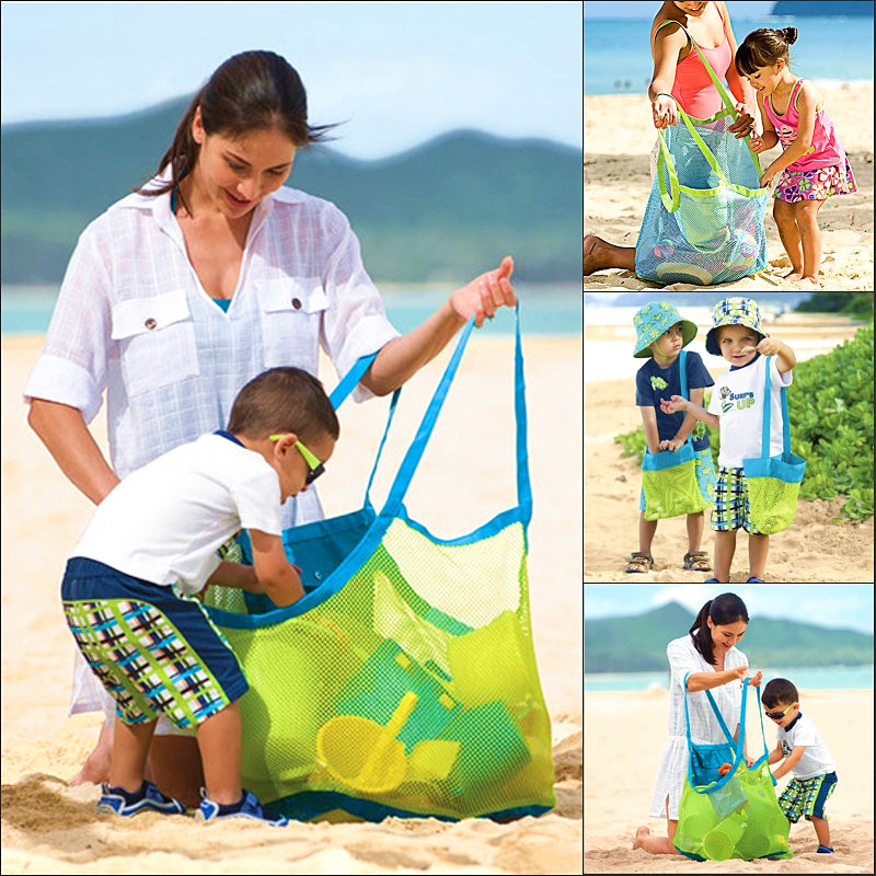 Outdoor children's beach mesh bag Toy storage bag Sand digging tools Mesh beach bag Mesh beach bag Swimming