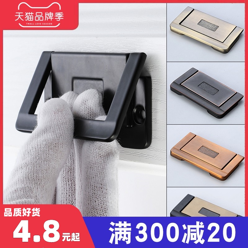 Drawer concealed handle American black bright clothing invisible handle Nordic cupboard cabinet cabinet door handle wardrobe concealed handle-Taobao