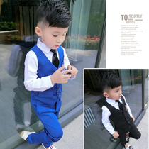 Childrens Spring and Autumn Vest Dress 2022 New Boys Performance Costume Set Autumn Flower Girl Piano Performance Costume