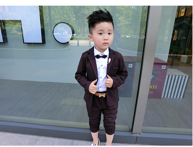 Bộ đồ cho bé trai mùa xuân và mùa thu Set 4 mùa thu nhỏ Bộ đồ trẻ em 5 Bộ đồ nhỏ 6 tuổi Bộ đồ dài tay cho bé trai 7 quần áo trẻ em hàn quốc