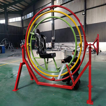 Parent-child hand-cranked three-dimensional space ring internet celebrity interactive amusement equipment scenic park drainage electric rolling space chair
