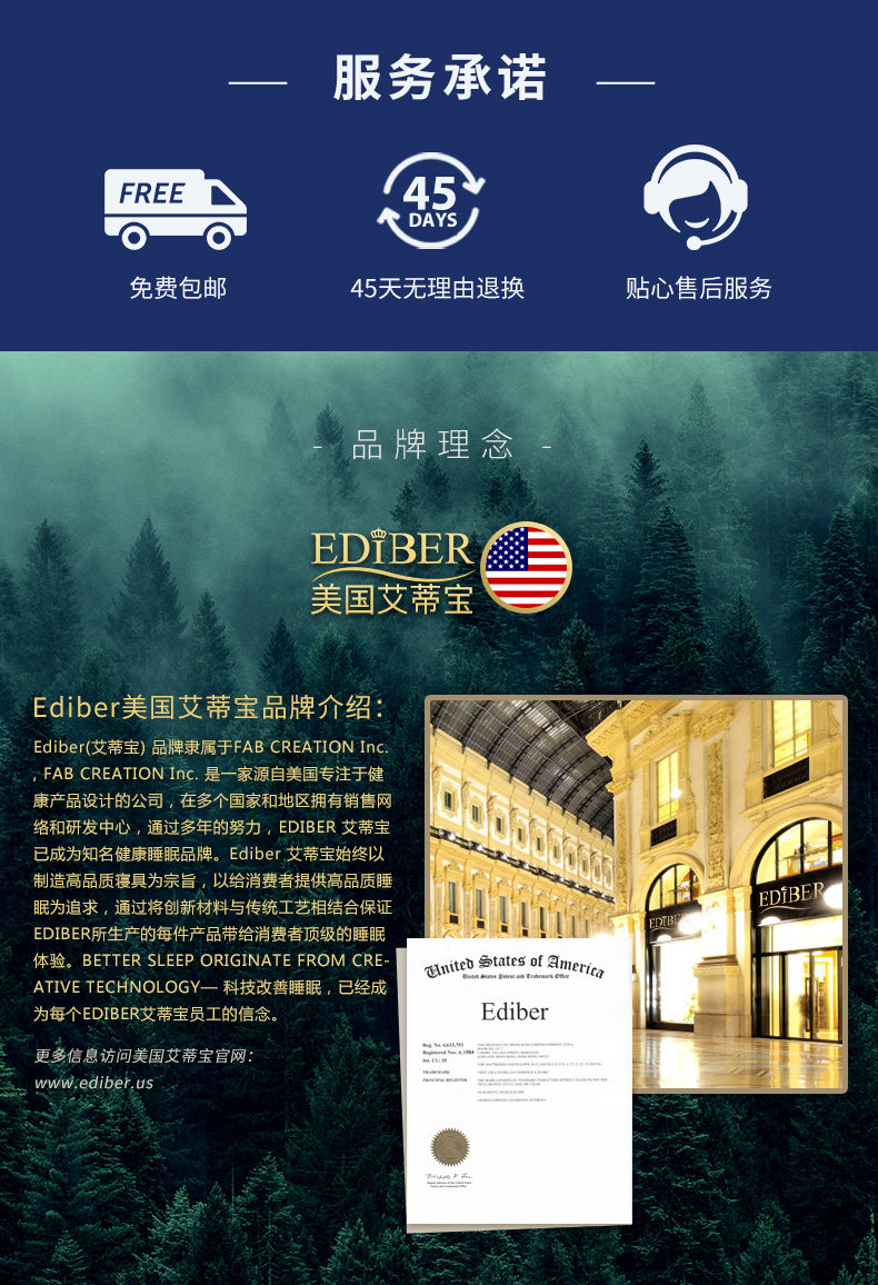 美国 Ediber 艾蒂宝 家车两用 记忆棉座椅护腰靠垫 天猫优惠券折后￥66包邮（￥136-70）