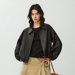 Vividini casual women's versatile single leather clothes