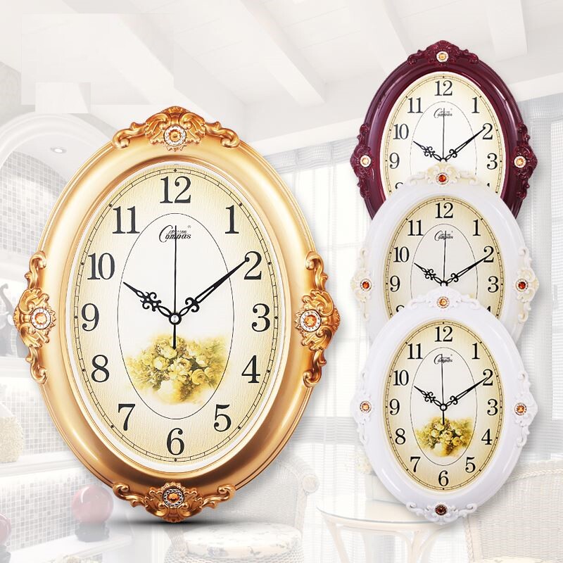 Clock wall clock living room oval wall clock design sense Shiying hall fashion wall atmosphere Nordic style