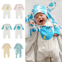the bonnie mob newborn baby long-sleeved jumpsuit thin spring and autumn baby cute climbing suit