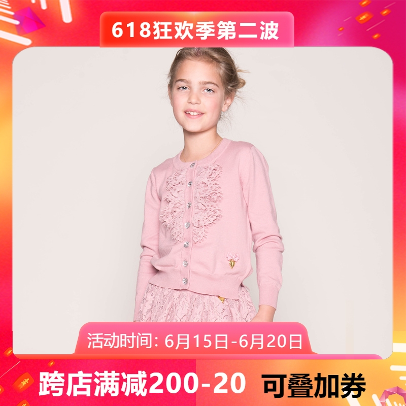 British Angels Face women Knitted Cardiovert Jacket Autumn Children Baby Wings Woolen Sweatshirt Princess