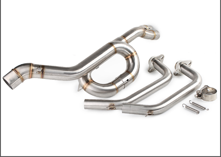 Sửa đổi xe máy Yamaha R3 thép không gỉ swing phần trước uốn cong R25 xe thể thao âm thanh mạ nửa ống xả màu xanh - Ống xả xe máy giá pô xe sirius