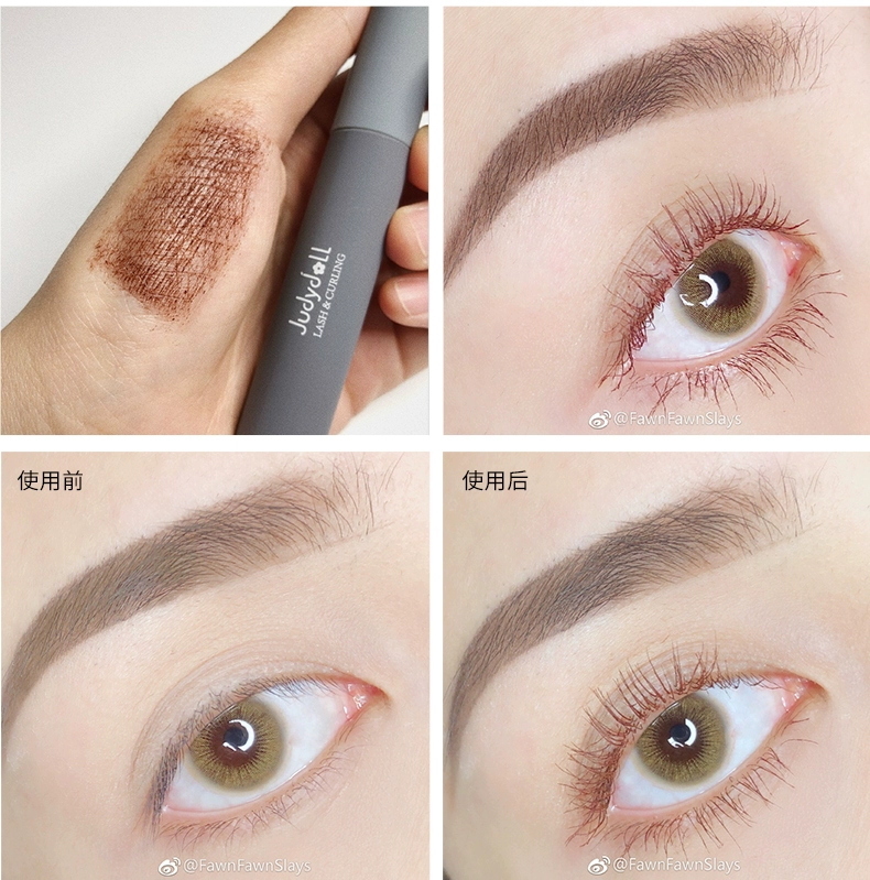 Judydoll hình trái cam dài uốn xoăn mascara dày màu nâu đen không nở kích thước cọ - Kem Mascara / Revitalash