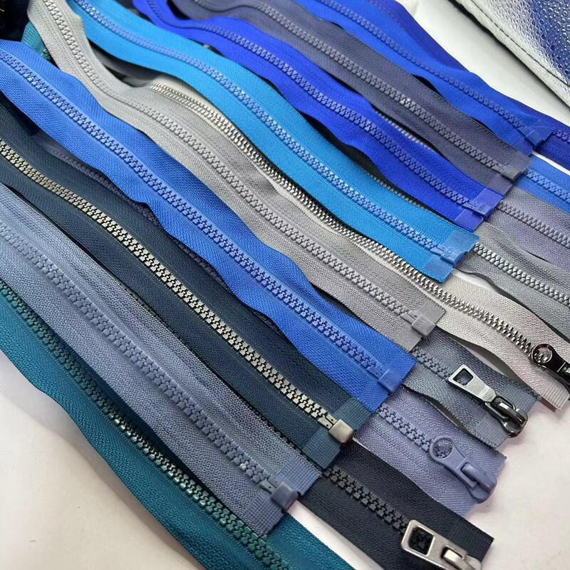 No. 5 Resin Single-Slider and Double-Slider Light Blue, Royal Blue, Lake Blue, Haze Blue down Jacket Zipper