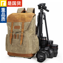 Camera backpack cross-border waterproof canvas bag canon eos lens bag Outdoor SLR liner shoulder photography bag