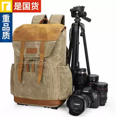Camera backpack cross-border waterproof canvas bag canon eos lens bag outdoor one-eye liner shoulder photography bag