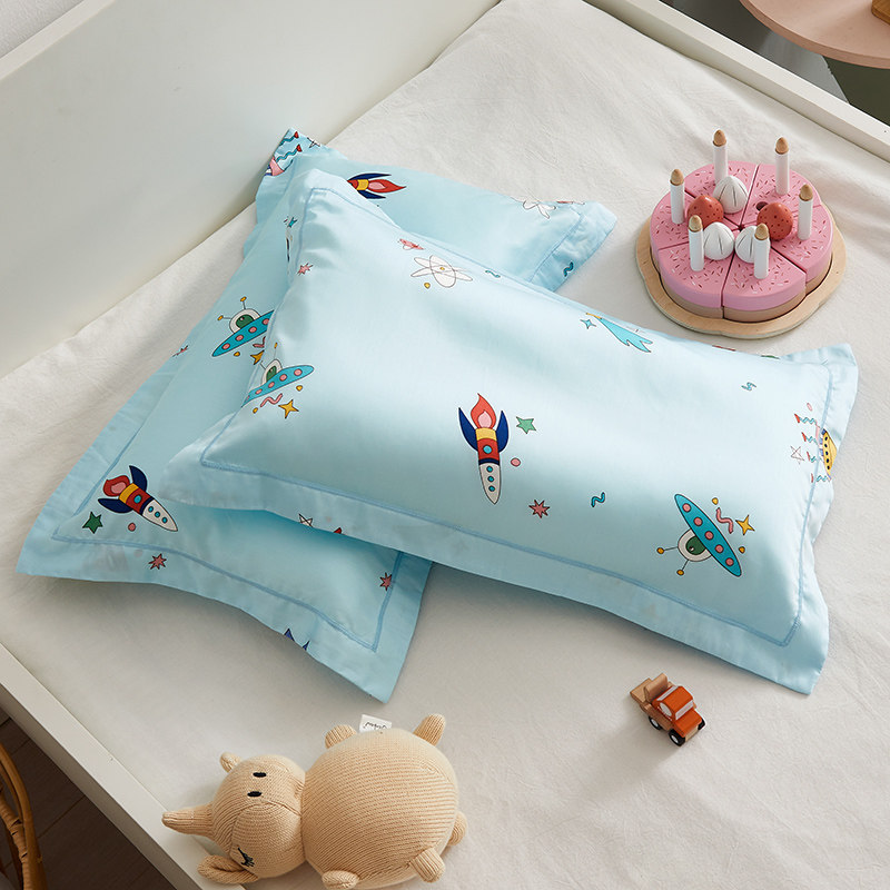 Cute cartoon pure cotton pillowcase 30x50cm small child child student kindergarten special all-cotton pillowcase 40x60