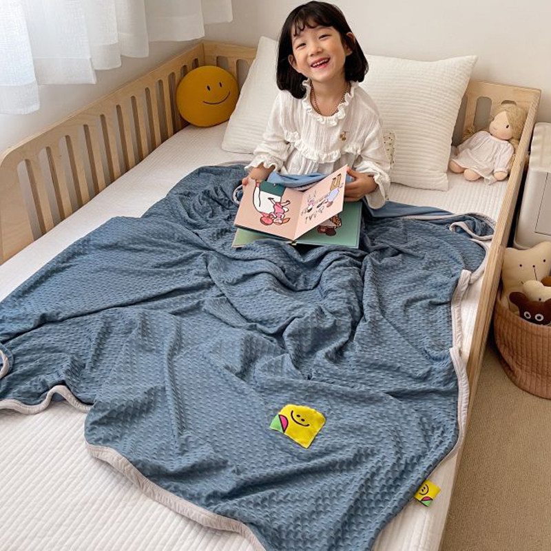 Summer Children's Blanket Waffle Spring and Autumn Blanket Kindergarten Baby Napping Bed Cover Blanket Office Air Conditioning Blanket
