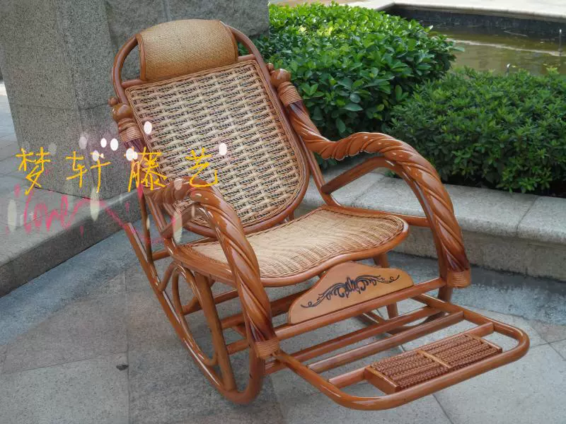 Nhà máy quà tặng ngày của cha Đặc biệt trực tiếp Đồ nội thất mây Ghế mây Rocking Wicker Ghế trong nhà Vườn mây Ghế xích đu - Bàn ghế ngoài trời / sân