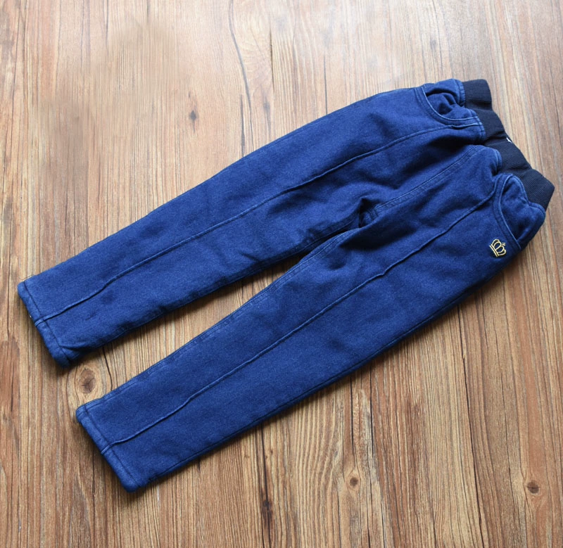 18 mùa đông mới trẻ em quần cotton bông cô gái mỏng dày ấm quần quần căng quần jeans trẻ em lớn yếm jean cho bé gái
