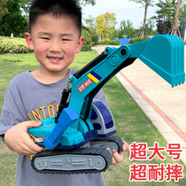 Oversized drop resistant crawler excavator excavator excavator engineering car toy childrens simulation car model boy