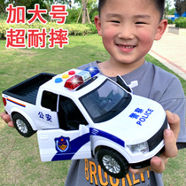 Drop-resistant large music police car toy car Picka police car 110 childrens simulation car model boy 3 years old 2