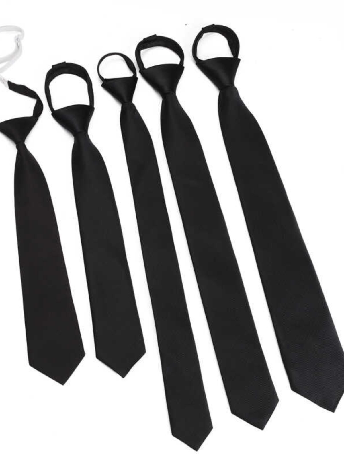 Black Tie, Casual and Versatile, Easy to Adjust for Formal Wear, Business Attire, Men and Women, No Need to Tie, Hand-Tied Zipper Style, Lazy Style, Solid Color
