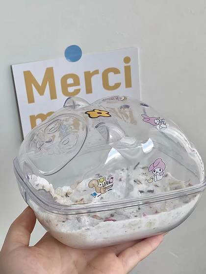 Diy透明仓鼠厕所沐浴室用品睡窝浴室浴缸防外溅金丝熊洗澡浴沙房