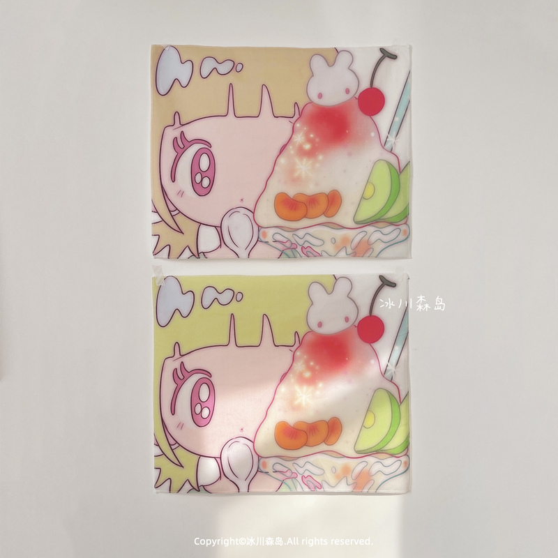 Glacier Morishima X Birds and Birds | Eat Ice Hanging Cloth Girl Cute Desk Bedroom Wall Decoration Original