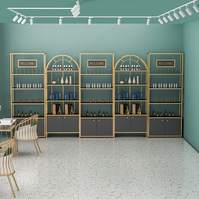 Minzi light luxury cosmetics display cabinet beauty salon display rack product cabinet shelf nail shop rack display rack