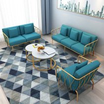 Nordic wrought iron sofa chair modern milk tea shop studio negotiation lounge area deck single double triple combination