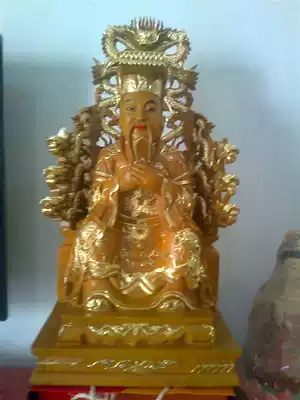 Haotian Jinque Jade Emperor Jiulong statue custom camphor wood traditional wood carving craft Tiangong 60cm