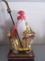  Hongjun ancestral wood carving statue Taoist statue Incense camphor wood carving lacquer line carving Buddha statue Custom-made 40cm statue