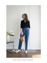 Maze Studios High worsted wool High-waisted tapered pants Slim slim suit pants thin section