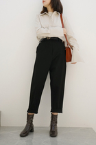 Maze Studios Thickened commuter minimalist suit pants Black Gray thickened suit pants Casual high waist pants